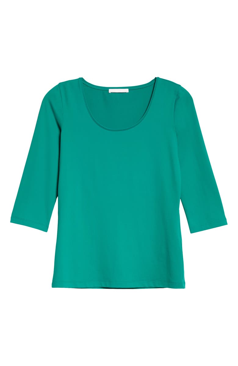 BOSS Scoop Neck Stretch Jersey Top, Alternate, color,