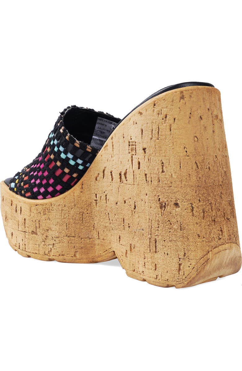 Candie's Nelya Platform Wedge Sandal, Alternate, color, Black Raffia