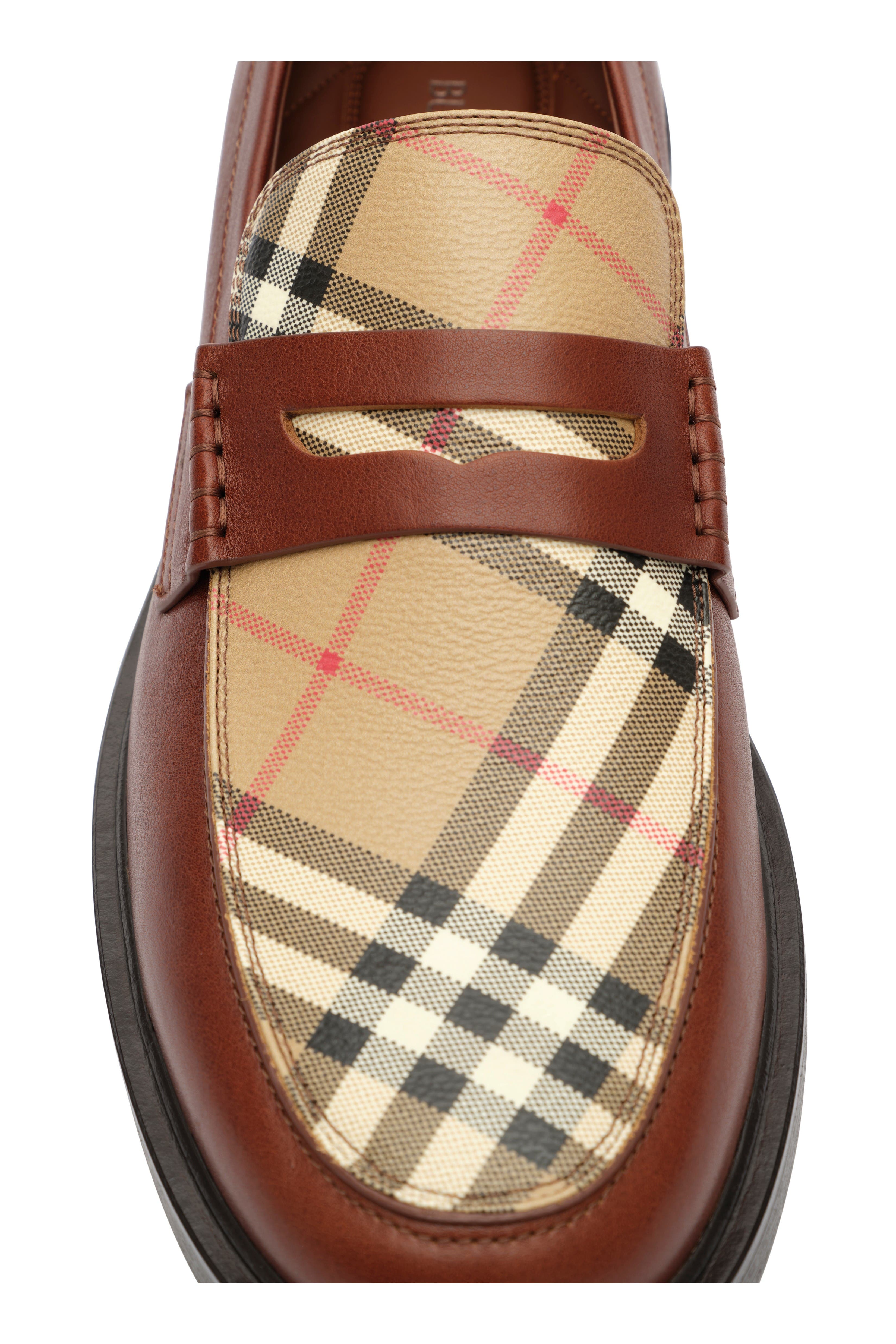 Leather Pembroke Loafers, Alternate, color, Tobacco brown/archive beige