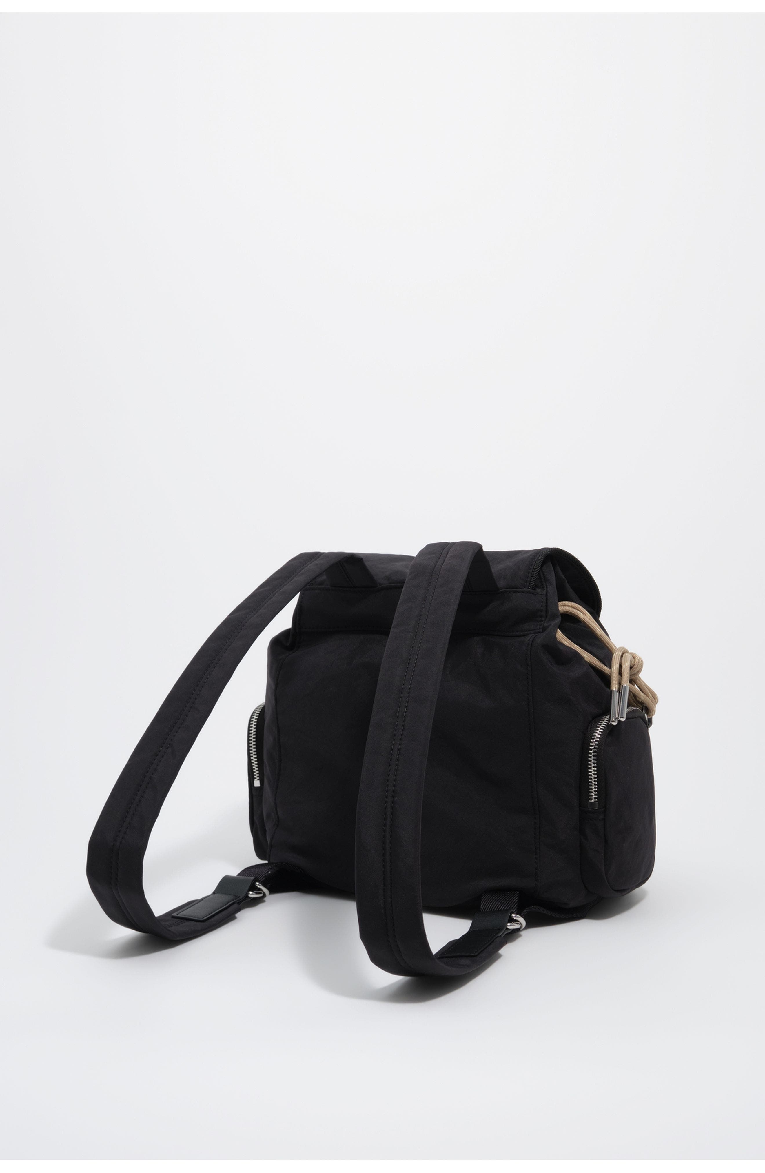 Nylon Pocket Backpack, Alternate, color, BLACK