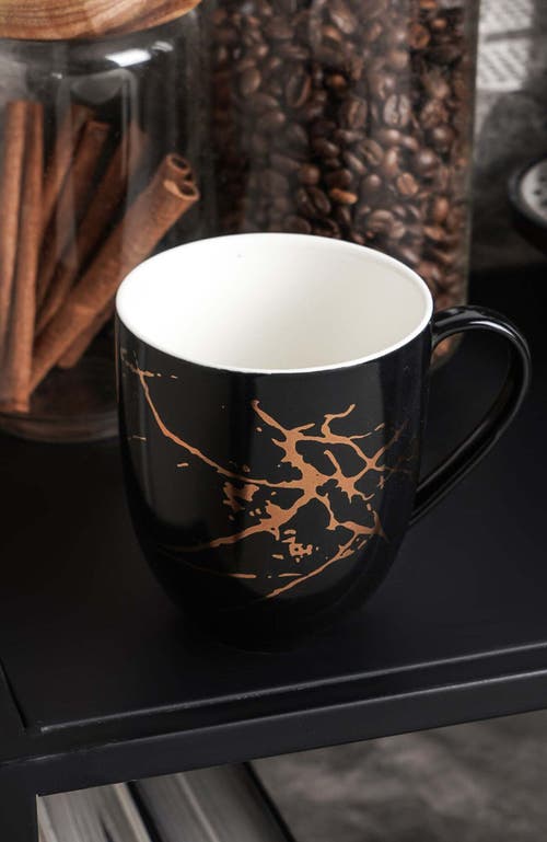 Stone Lain Zora Porcelain 4-piece Mug Set In Black