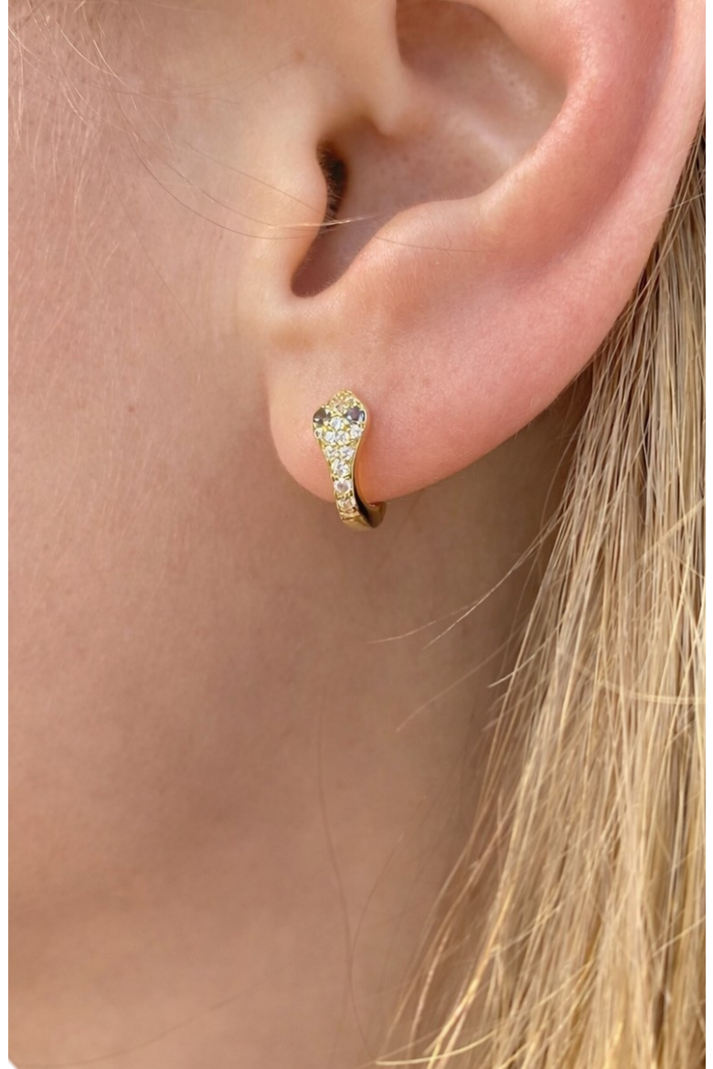Snake Charmer Huggie Hoop Earrings, Alternate, color, Gold