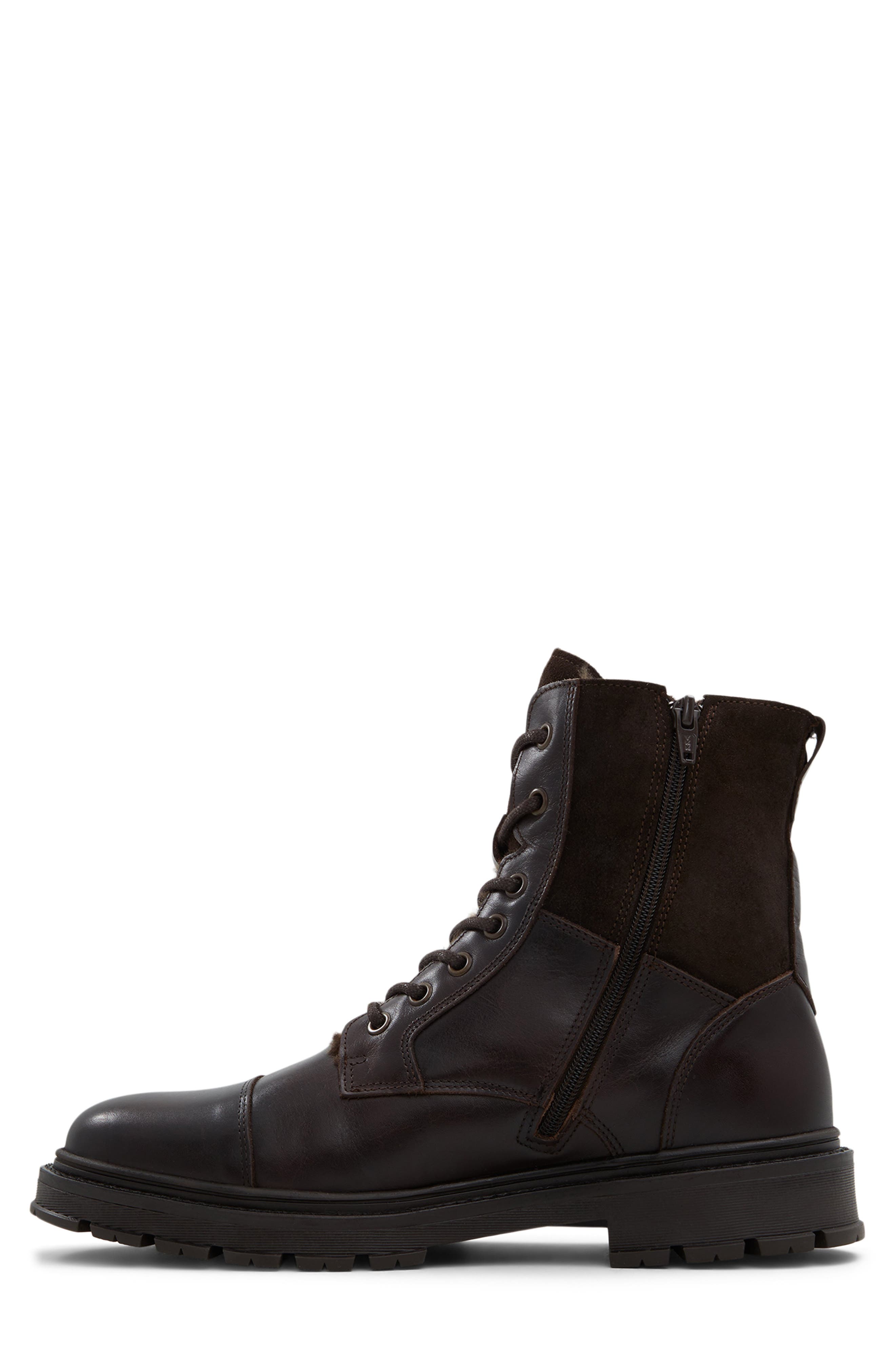 ALDO Aaren Faux Fur Lined Combat Boot, Alternate, color, 