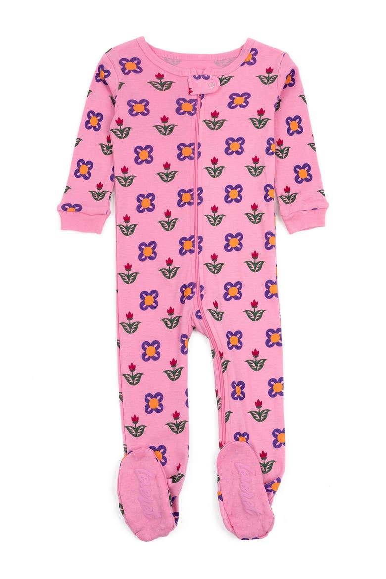 Footed Cotton Matching Family Pajamas, Nature & Water Prints, Main, color, BEIGE