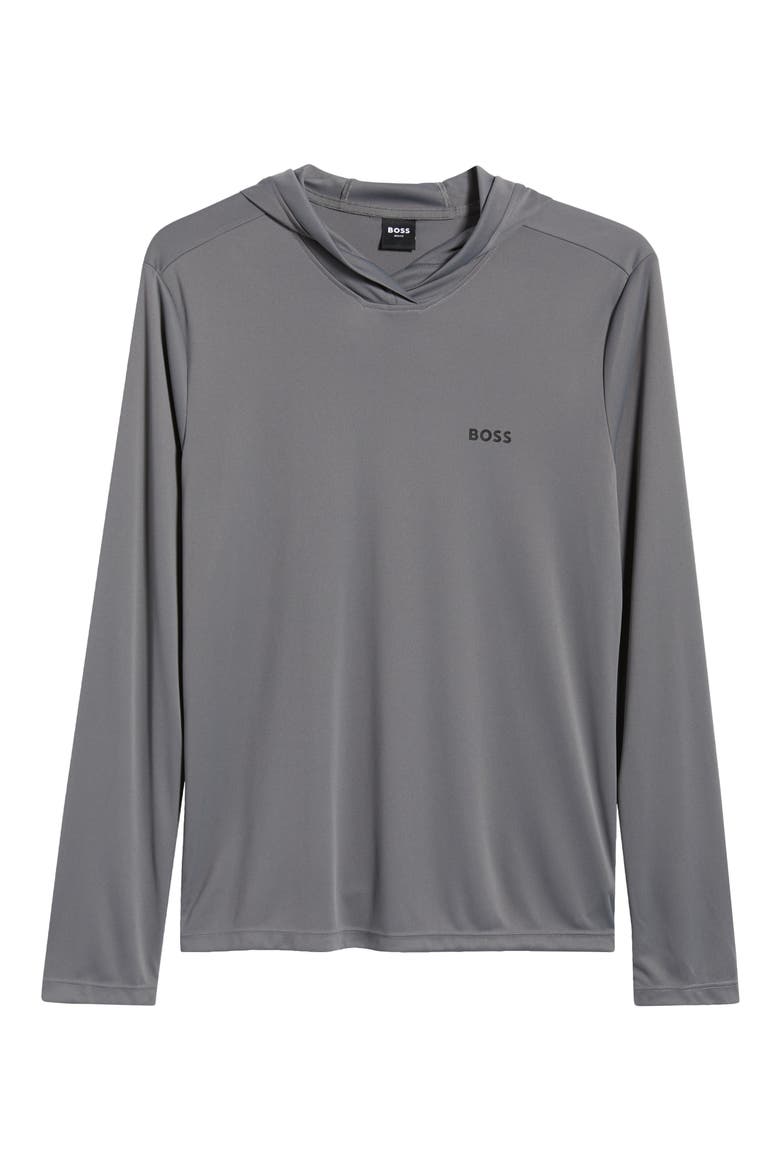 Hooded Long Sleeve Rashguard, Alternate, color, GREY