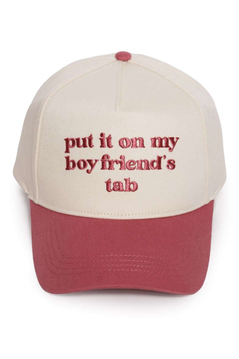 Put it on Boyfriend's Tab Cotton Baseball Cap, Alternate, color, DUSTY ROSE