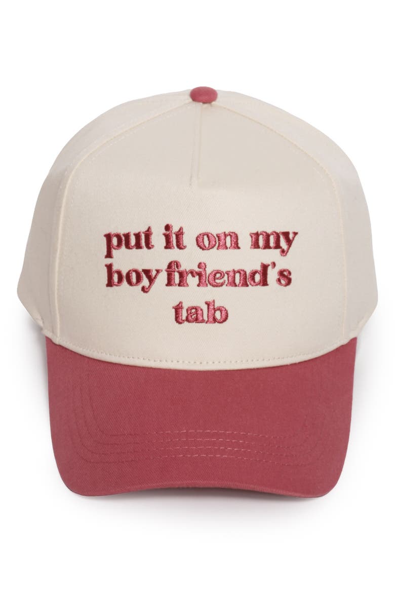 David & Young Put it on Boyfriend's Tab Cotton Baseball Cap, Alternate, color, Dusty Rose