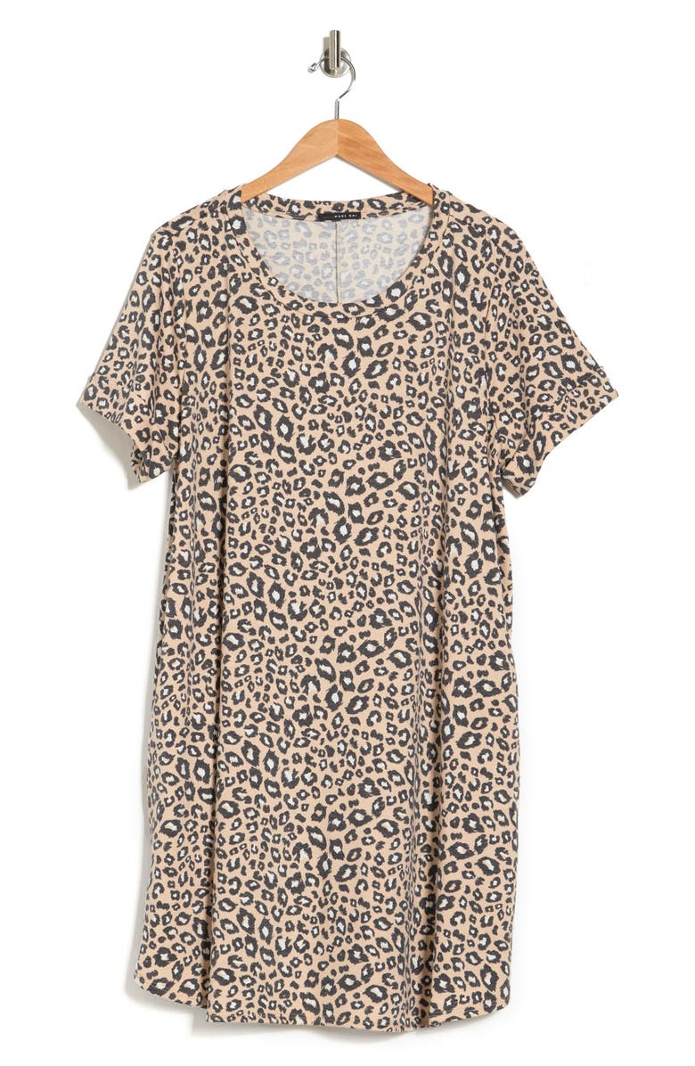 West Kei Animal Print T-Shirt Dress, Alternate, color,