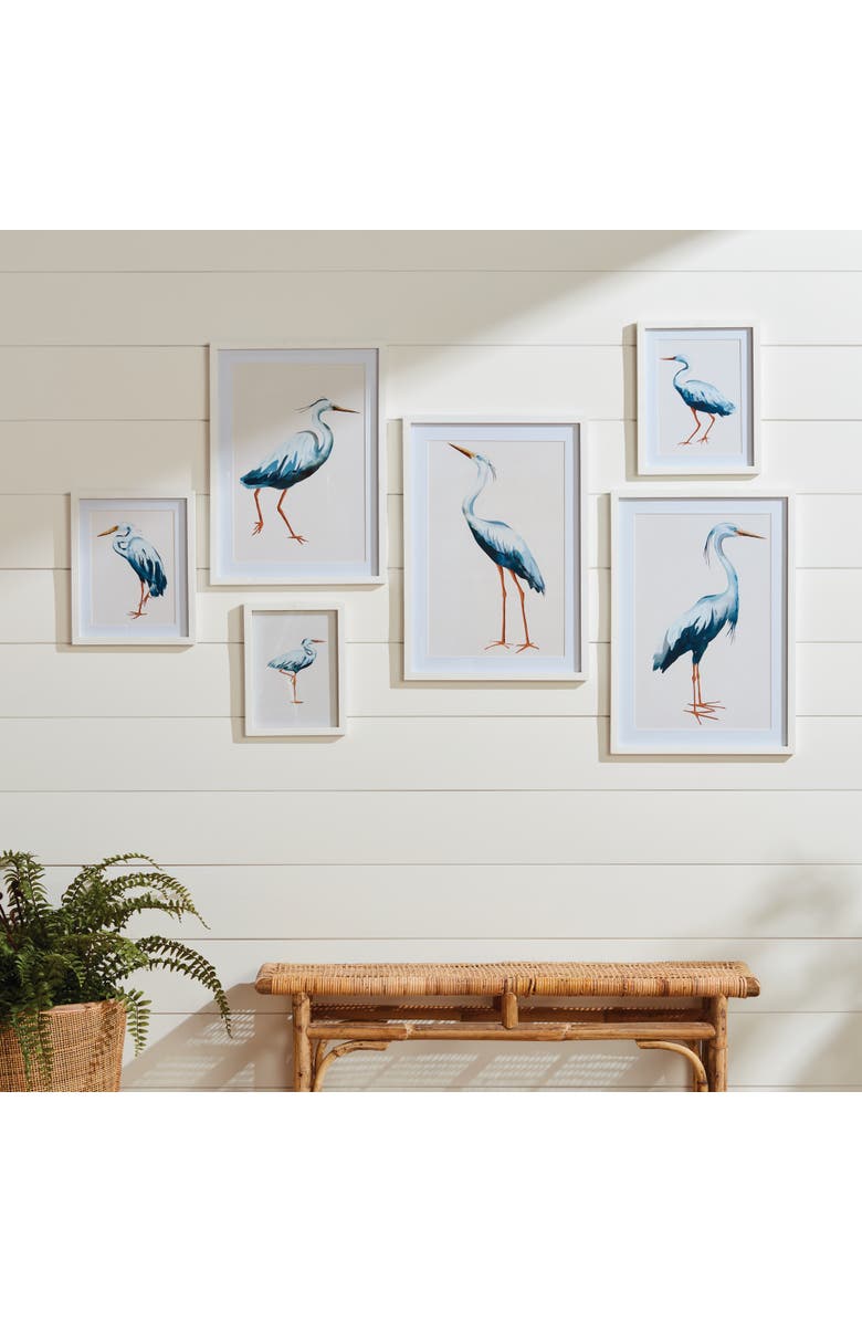 Napa Home & Garden Blue Heron Gallery Framed Wall Art Set of 6, Alternate, color, Blue
