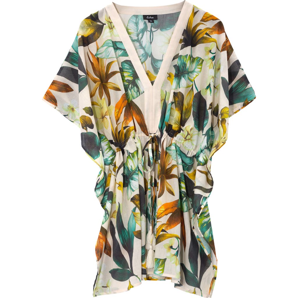 Echo Oasis Palm Butterfly Caftan In Multi