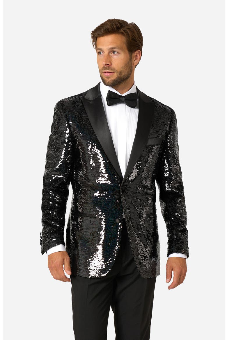 Starblazing Black Sequin Dinner Jacket, Alternate, color, BLACK