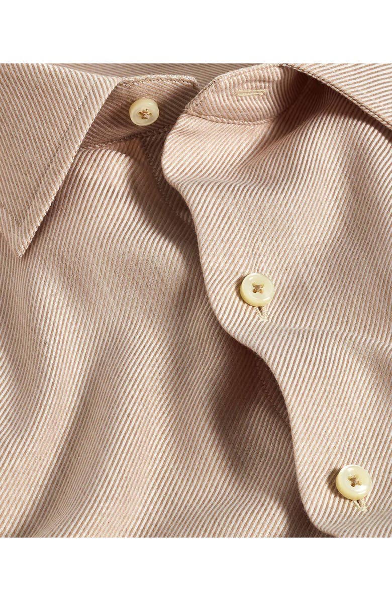 David Donahue Cotton & Cashmere Solid Sport Shirt, Alternate, color, Oatmeal
