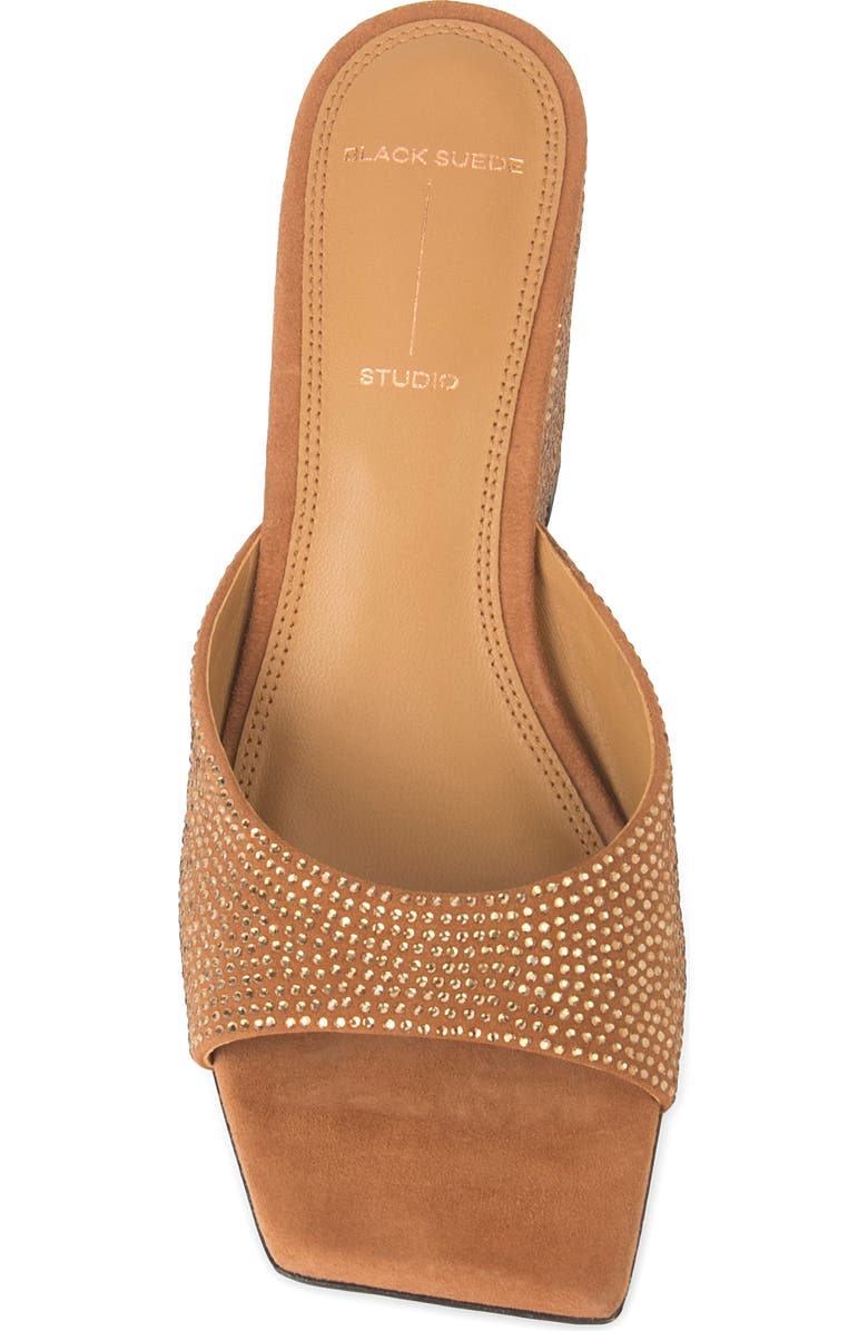 BLACK SUEDE STUDIO Paloma Crystal Wedge Sandal, Alternate, color, Toffee Suede
