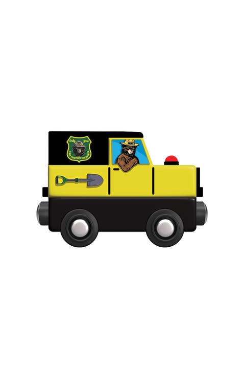 Smokey Bear Jeep Wood Toy Train