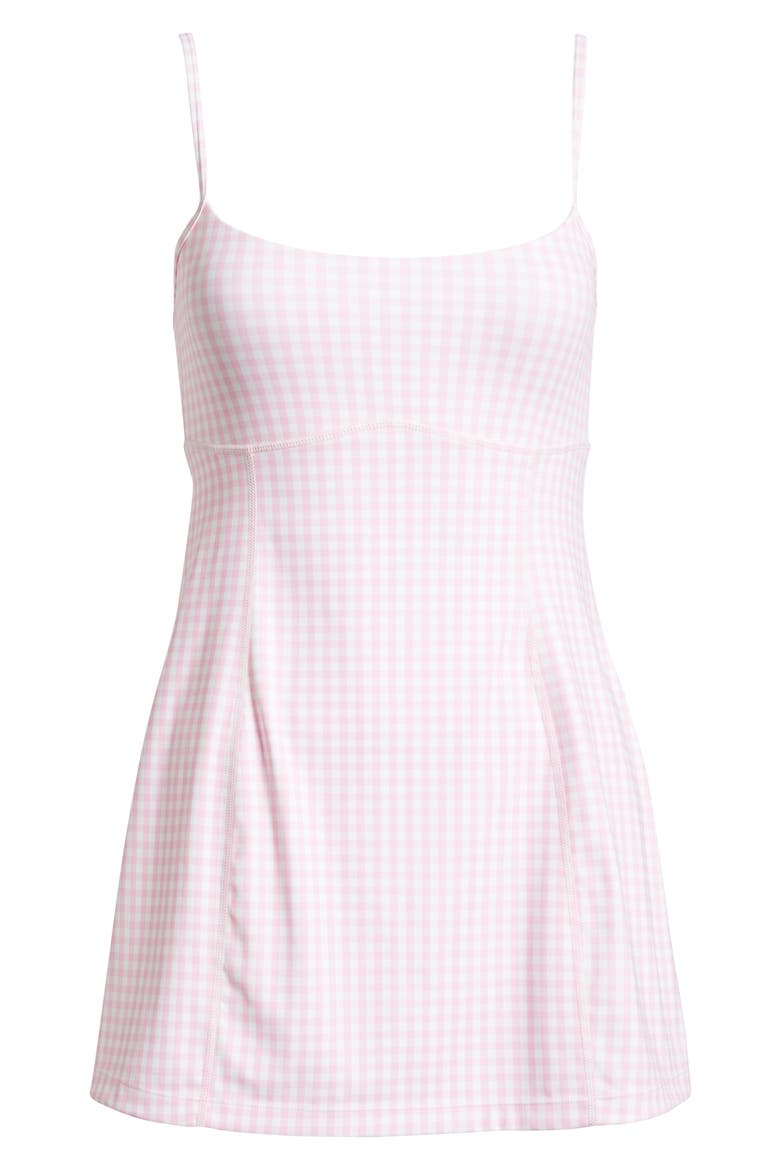 Vivianna Gingham Minidress, Alternate, color, TICKLED PINK