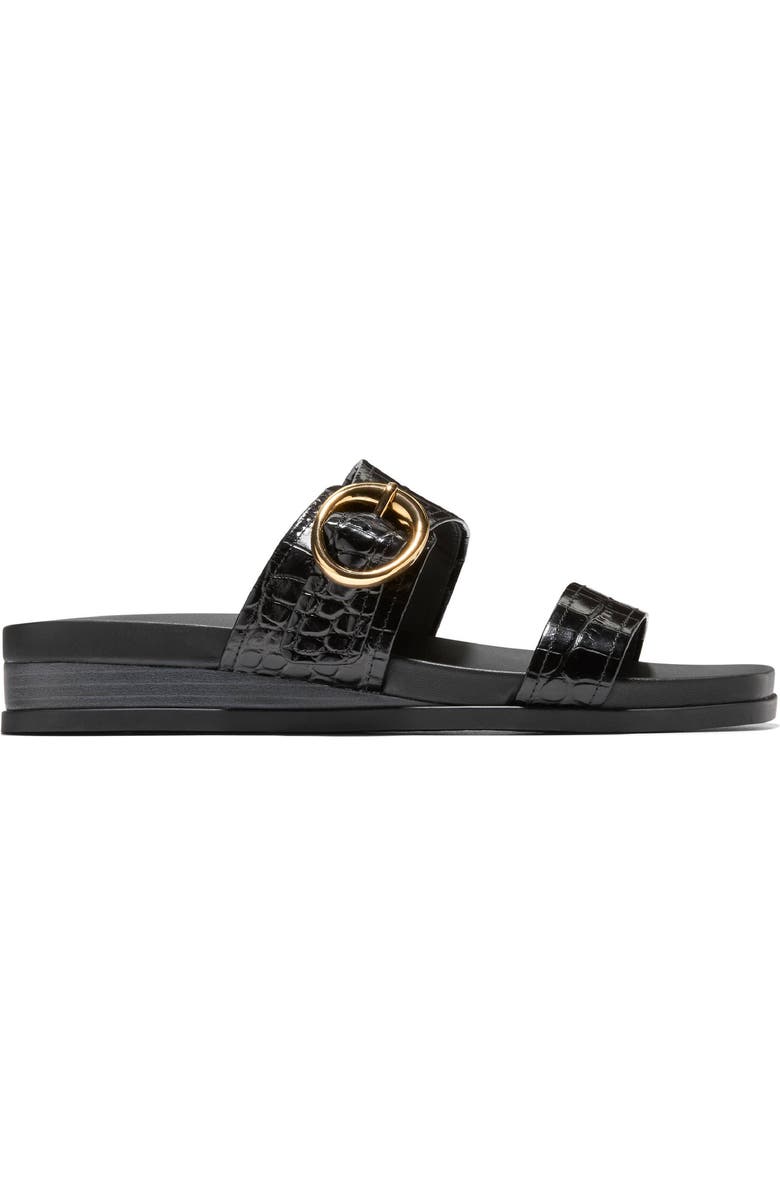 Cole Haan Oaklynn Wedge Sandal, Alternate, color, Black Croc Print Leather