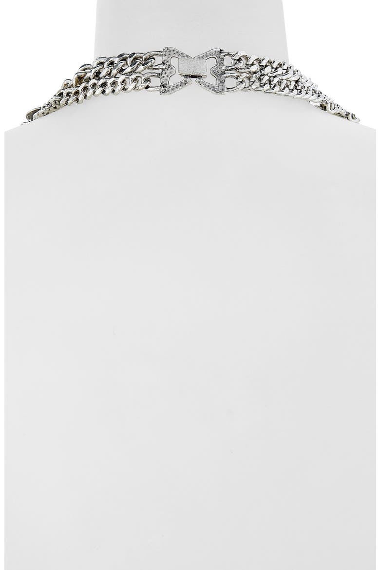 Coin & Crystal Statement Necklace, Alternate, color, SILVER