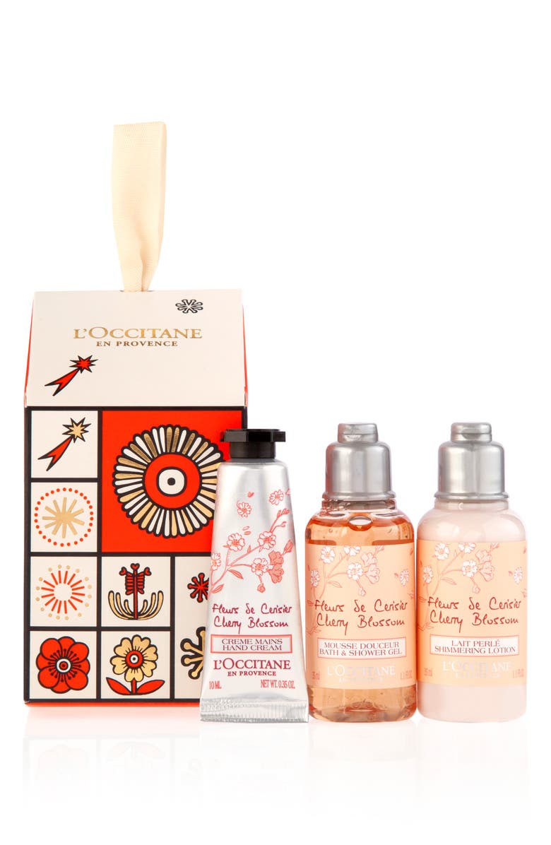 L'Occitane Cherry Blossom Ornament Set USD $16 Value, Main, color,
