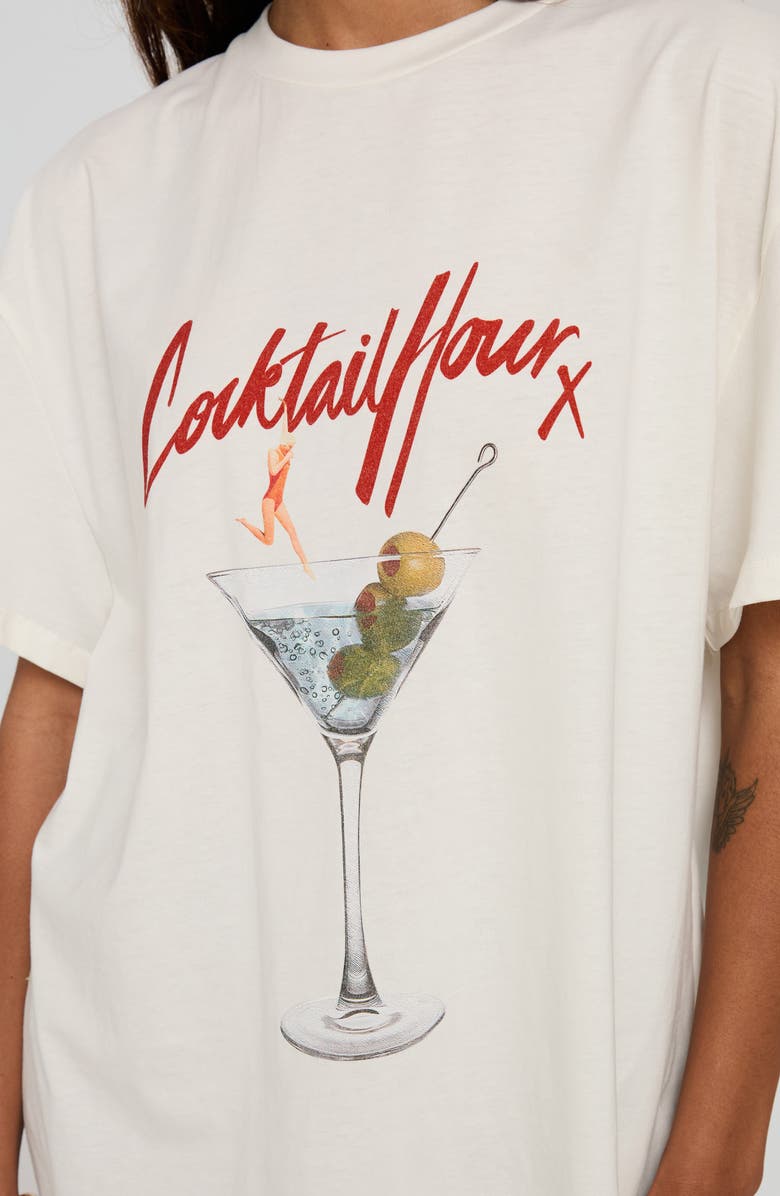 Princess Polly Unwind in Peace Oversize Graphic T-Shirt, Alternate, color, White