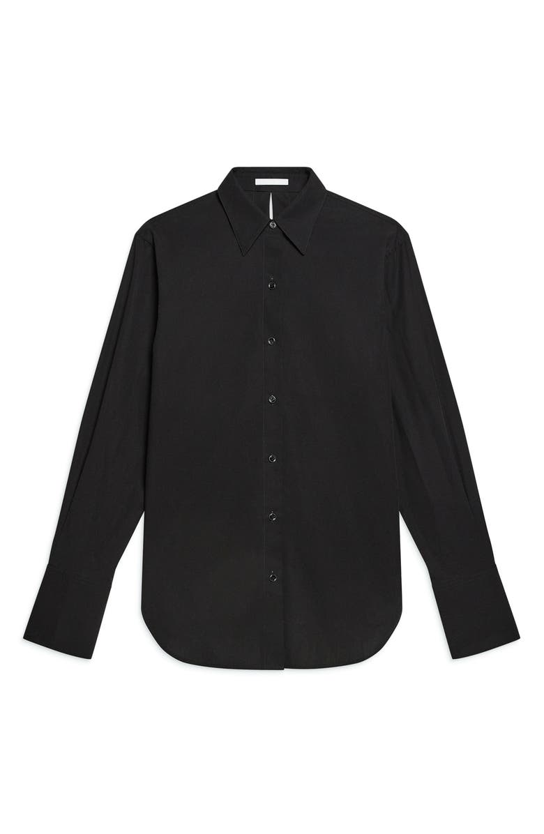 Helmut Lang Open Tie Back Cotton Shirt, Alternate, color, Black