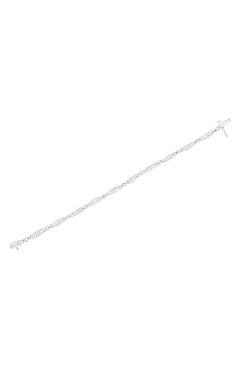 Haus of Brilliance 14K White Gold 1-1/2 Cttw Diamond Bezel and Tapered Link 7" Tennis Bracelet, Alternate, color, White