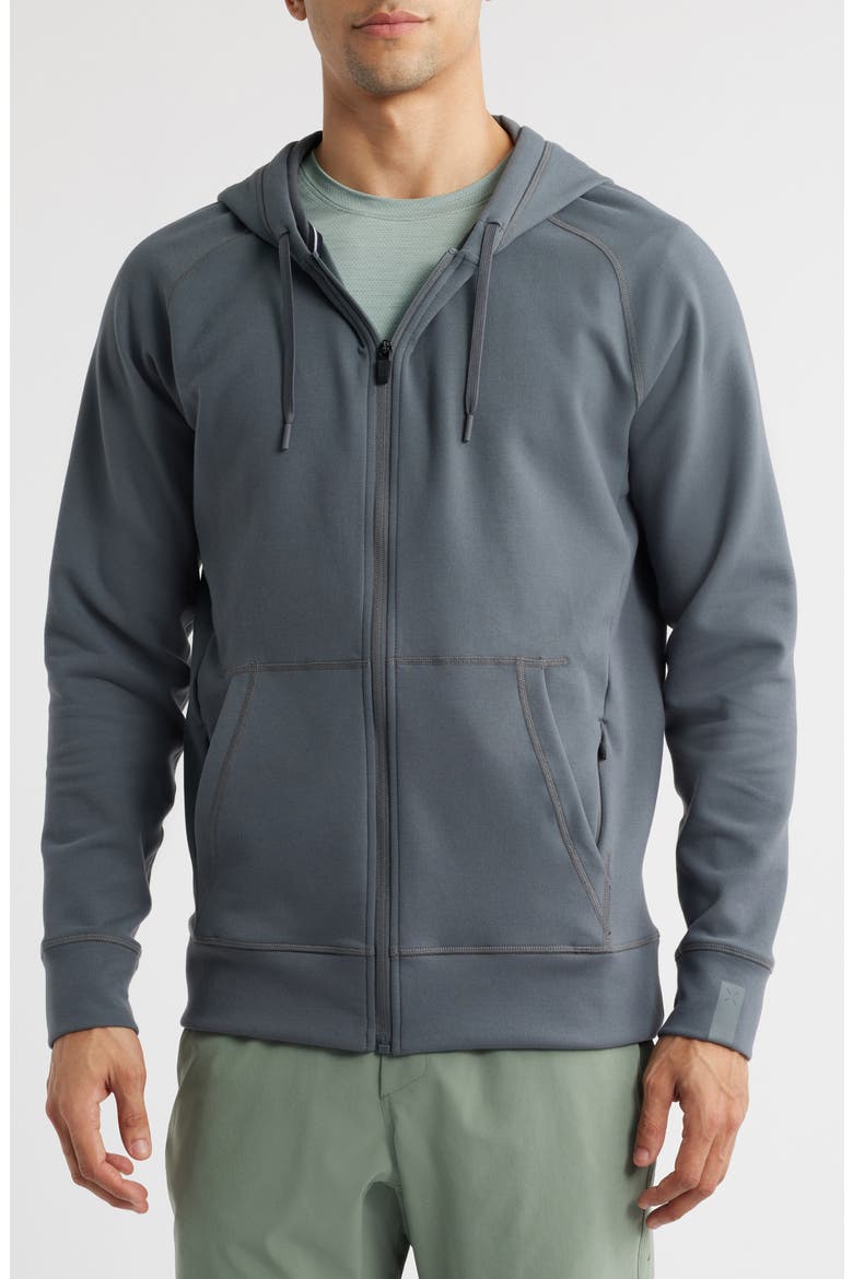 Midweight Tech Performance Full Zip Hoodie, Alternate, color, IRON
