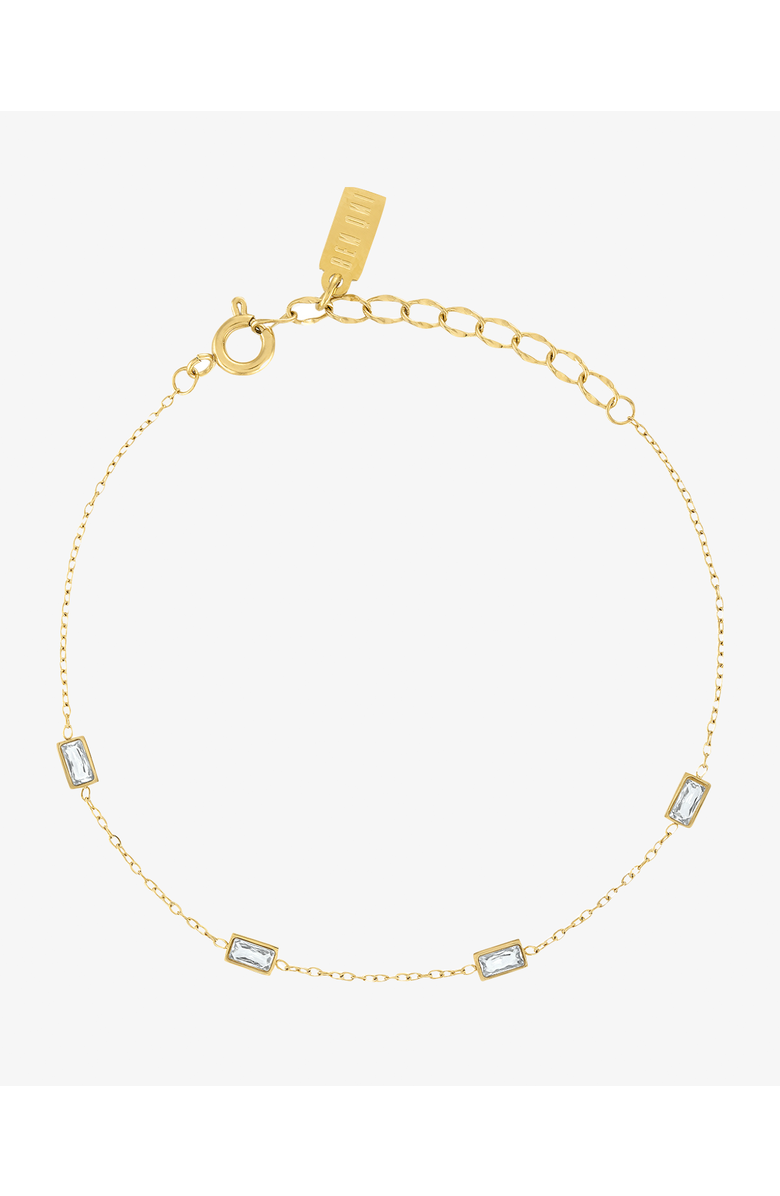 BEN ONI Baguette Cubic Zirconia Charm Bracelet, Main, color, Gold