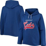 SOFT AS A GRAPE Women's Soft as a Grape Royal Chicago Cubs Plus Size Side Split Pullover Hoodie