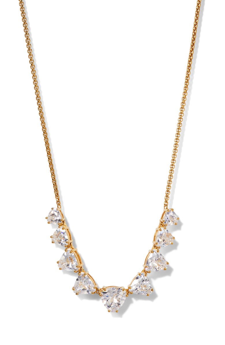 Nadri Luxor Cubic Zirconia Frontal Necklace, Main, color, Gold