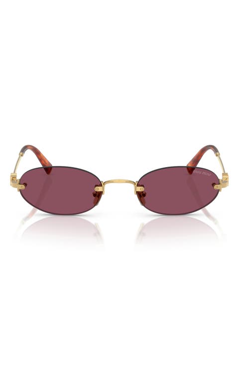 51mm Oval Rimless Sunglasses