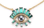 Kurt Geiger London Faux Pearl Evil Eye Pendant Necklace