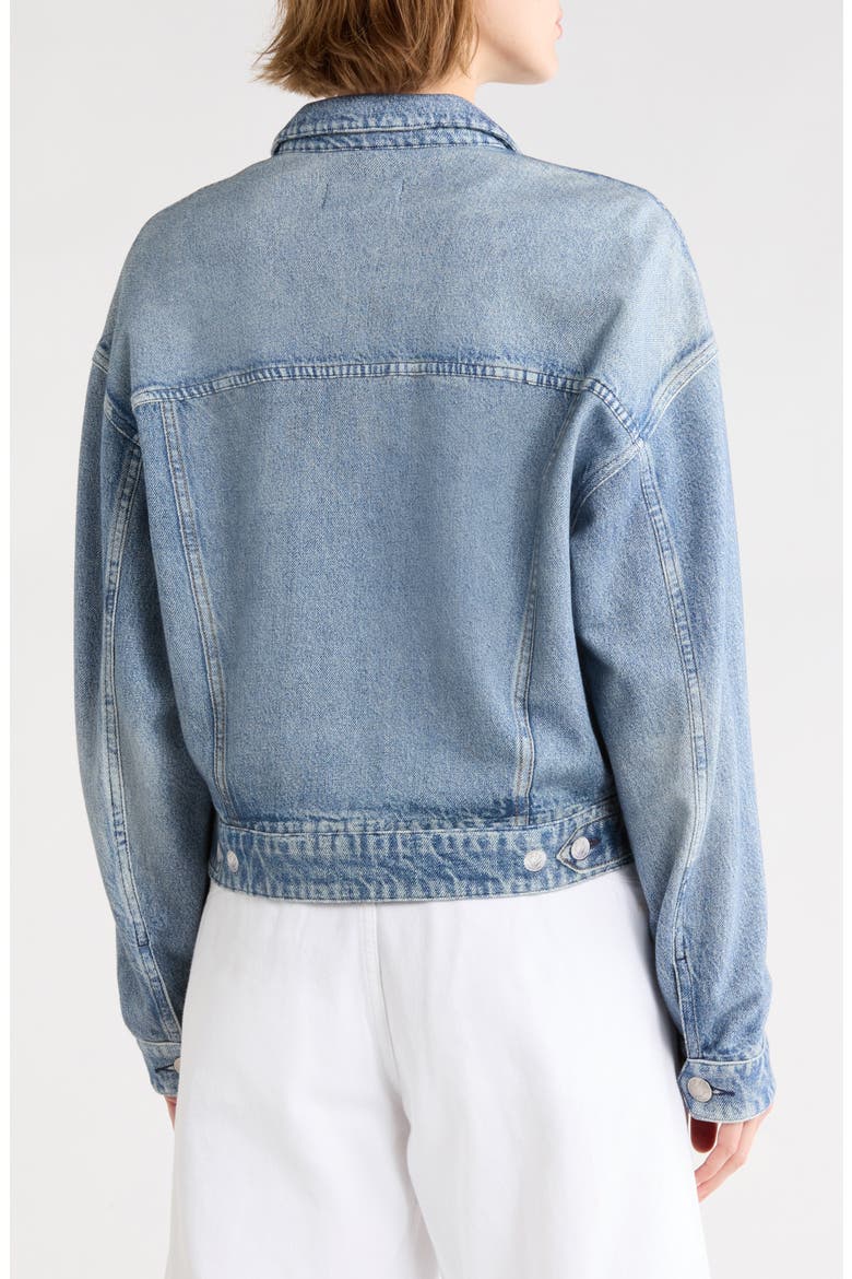 rb Miramar Trompe l'Oeil Faux Denim Terry Trucker Jacket, Alternate, color, RAILY