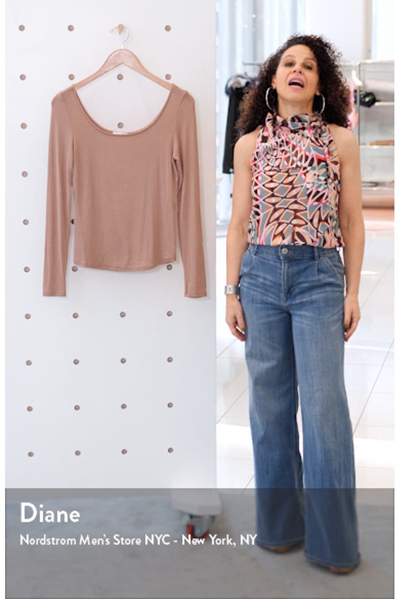 Semi Sheer Long Sleeve Knit Top video