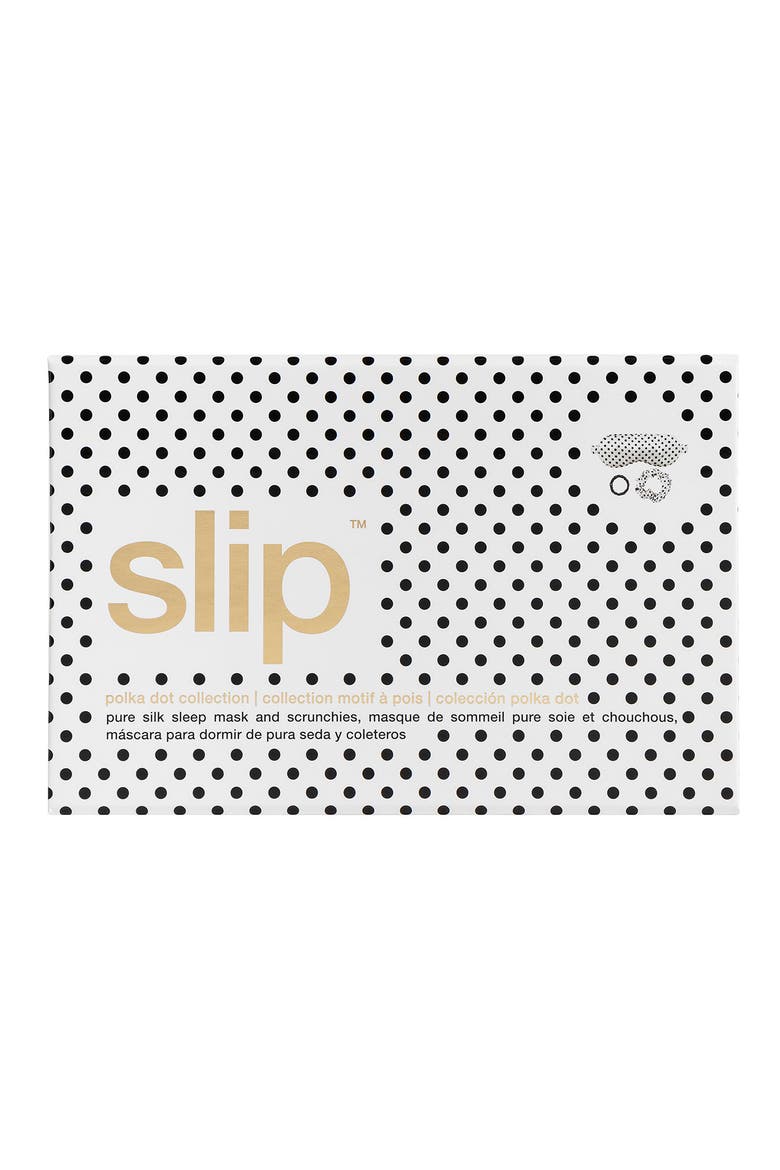 Polka Dot Pure Silk Sleep Mask & Scrunchie Set USD $69.50 Value, Alternate, color, NO COLOR