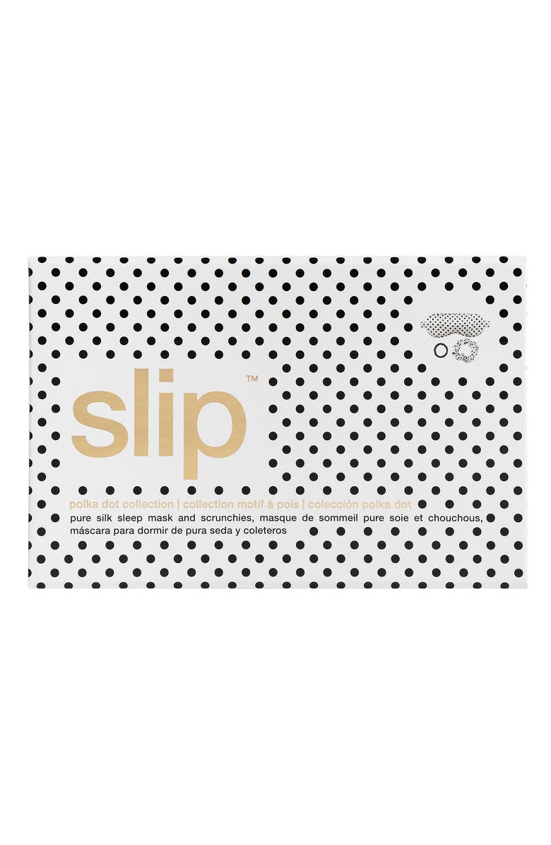 slip Polka Dot Pure Silk Sleep Mask & Scrunchie Set USD $69.50 Value, Alternate, color,