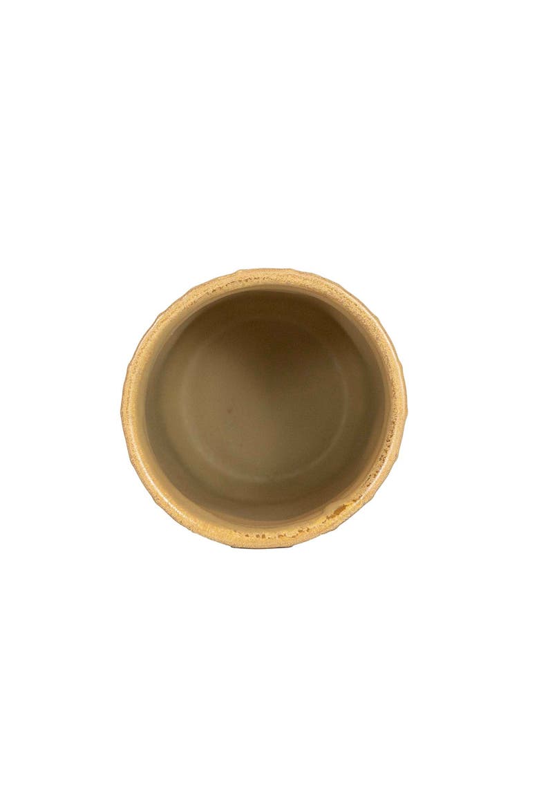 Wavy Ribbed Planter Brown Stoneware, Alternate, color, Brown
