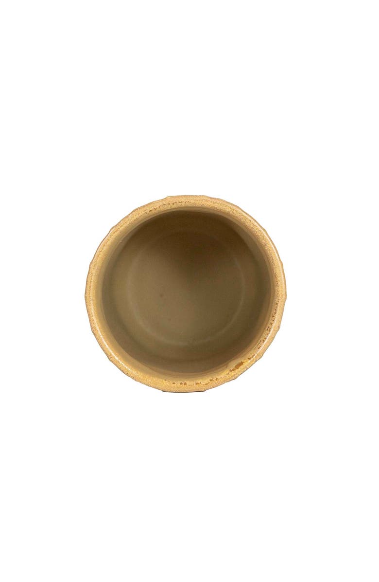 Foreside Home and Garden Wavy Ribbed Planter Brown Stoneware, Alternate, color, Brown