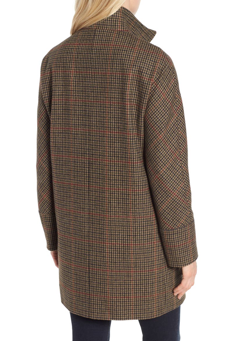 Plaid Topper Coat, Alternate, color, MULTI