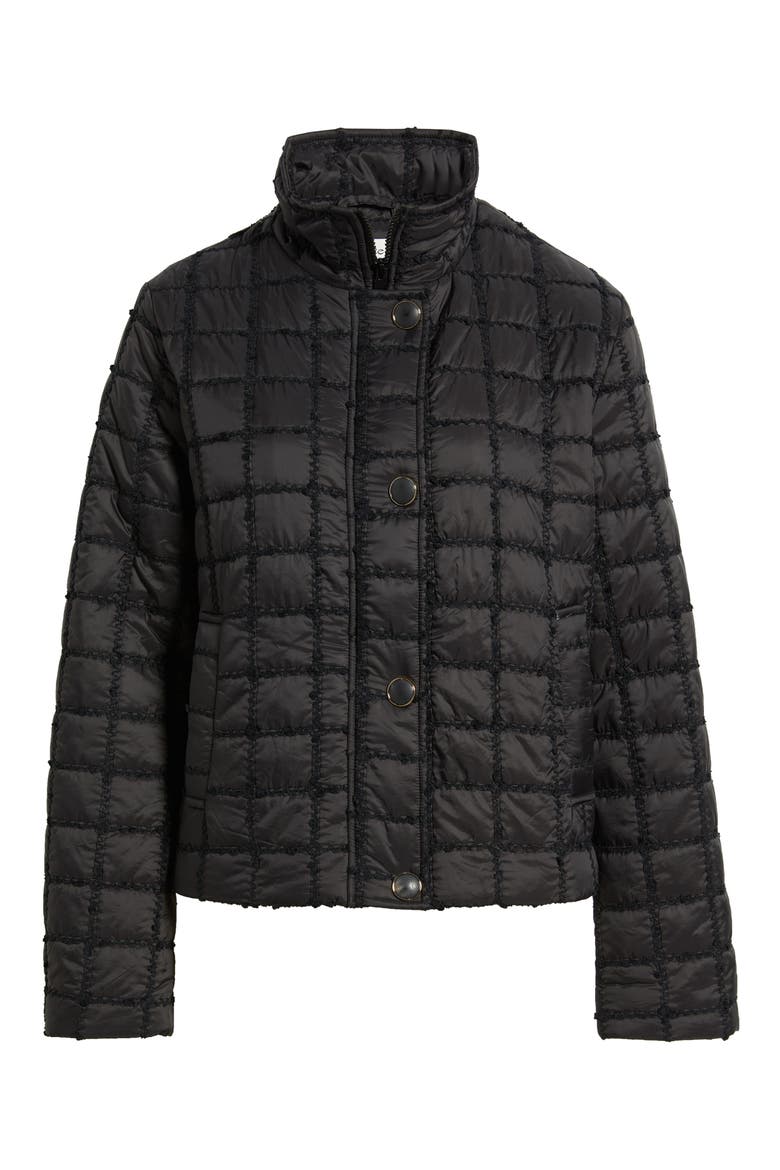 Short Puffer Jacket, Alternate, color, BLACK
