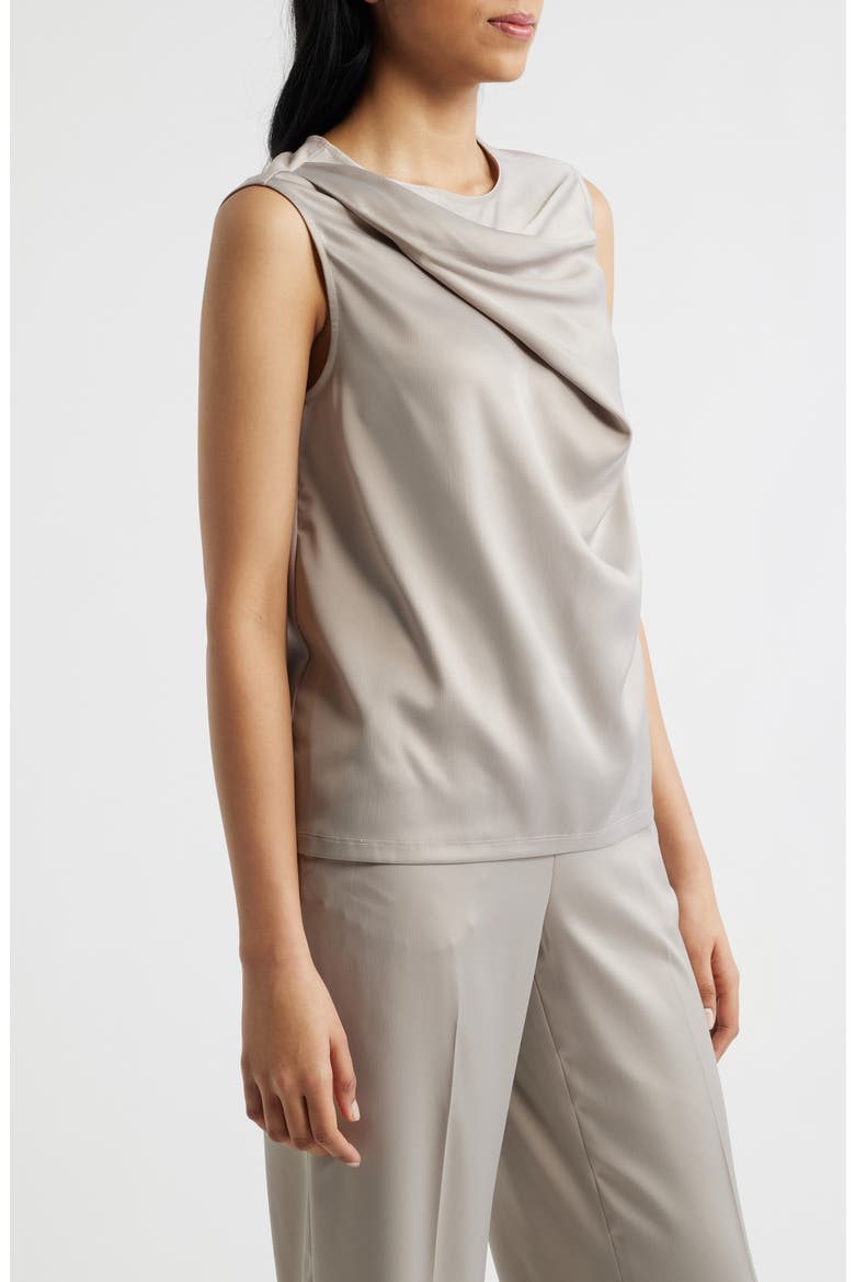 Asymmetric Sleeveless Cowl Neck Top, Alternate, color, PORCINI