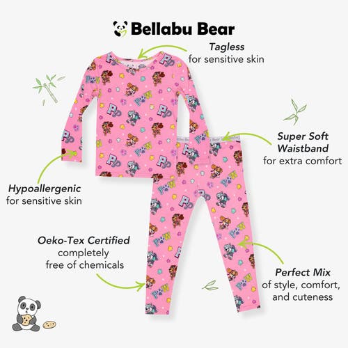Bellabu Bear Kids' Paw Patrol Varsity Pink Set Of 2 Piece Pajamas In Pink