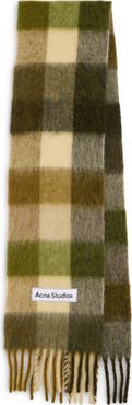 Acne Studios Vally Plaid Alpaca, Wool & Mohair Blend Scarf