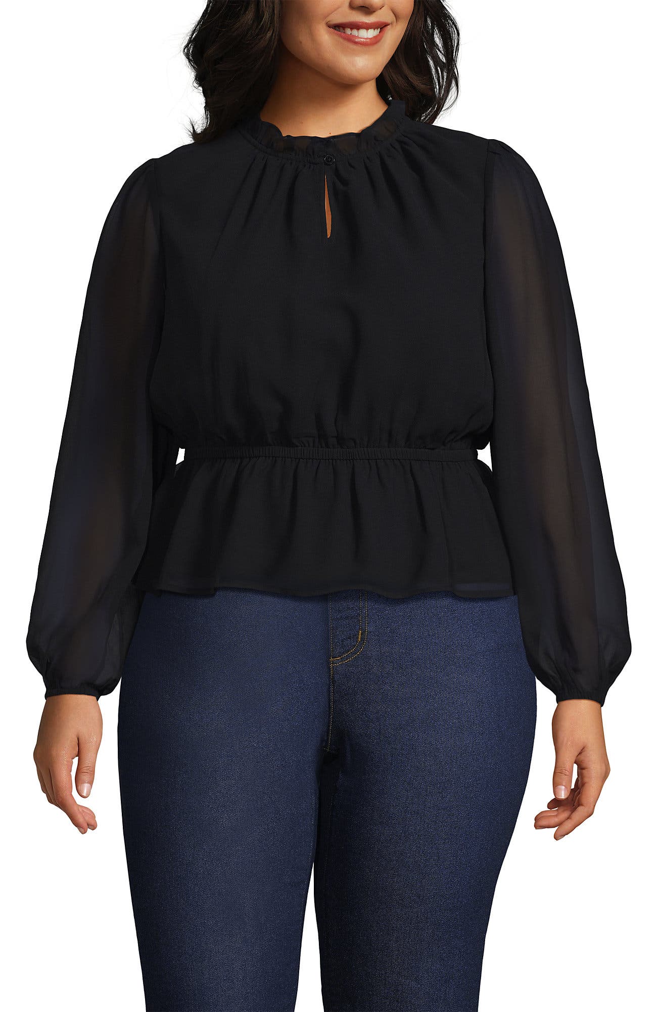 Chiffon Peplum Top
