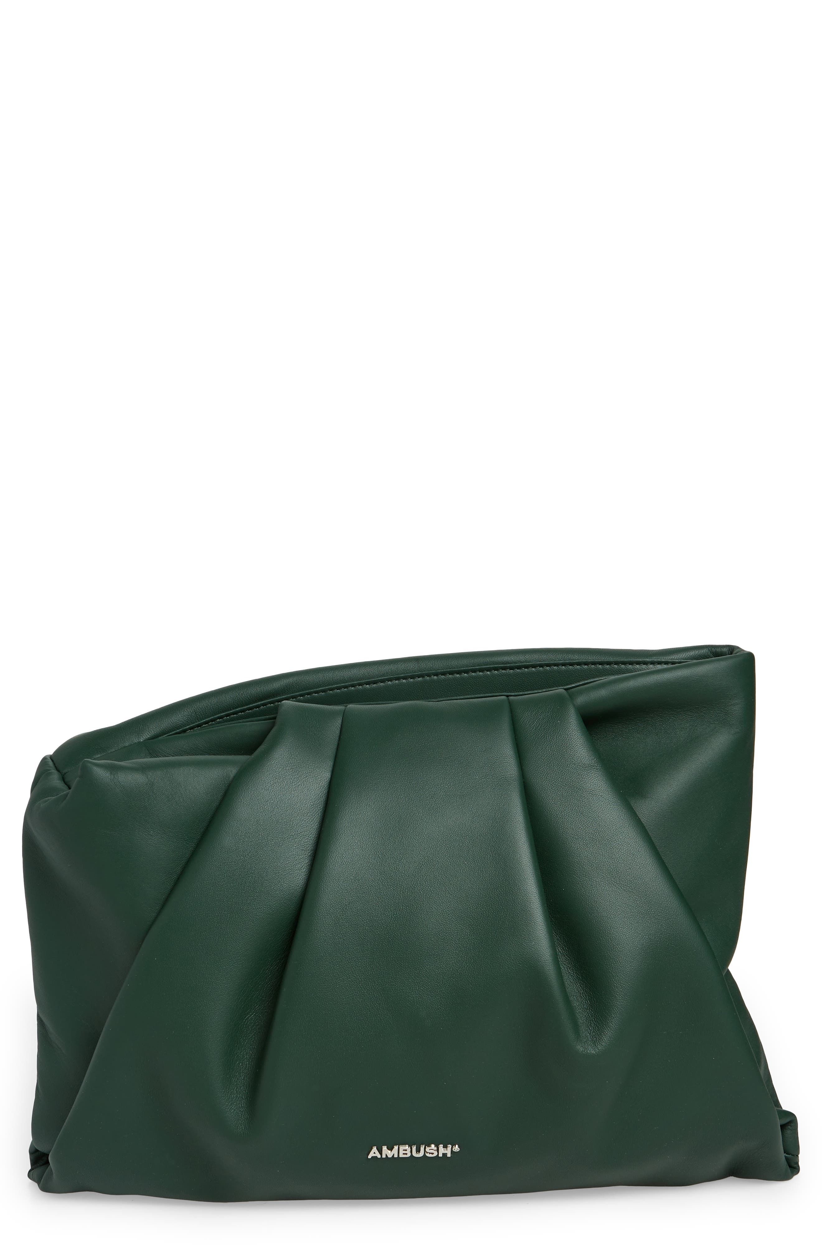 Ambush Maxi Wrap Leather Clutch, Main, color, 