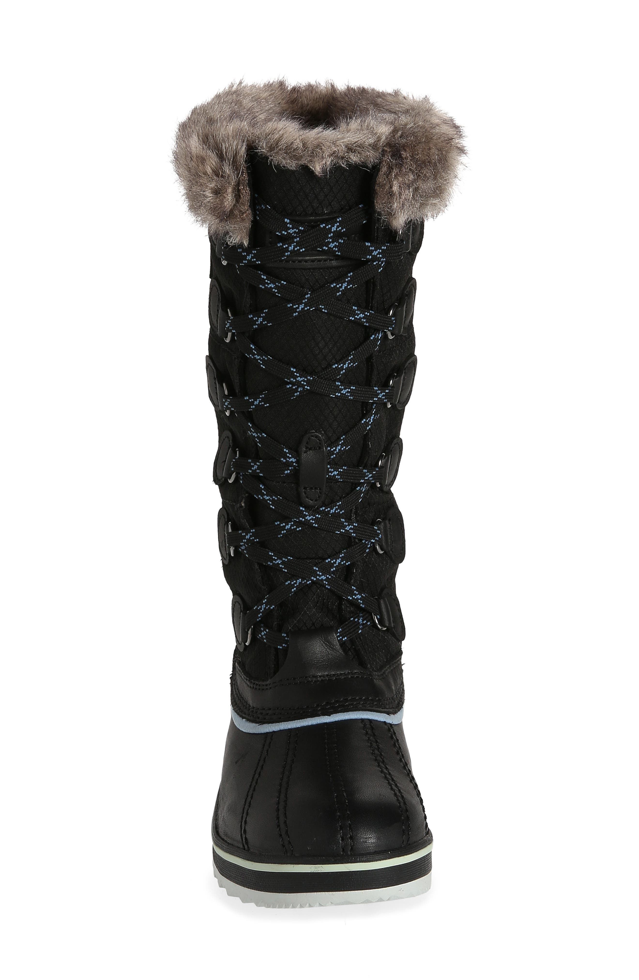 Rangely Snow Boot with Faux Fur Trim, Alternate, color, BLACK
