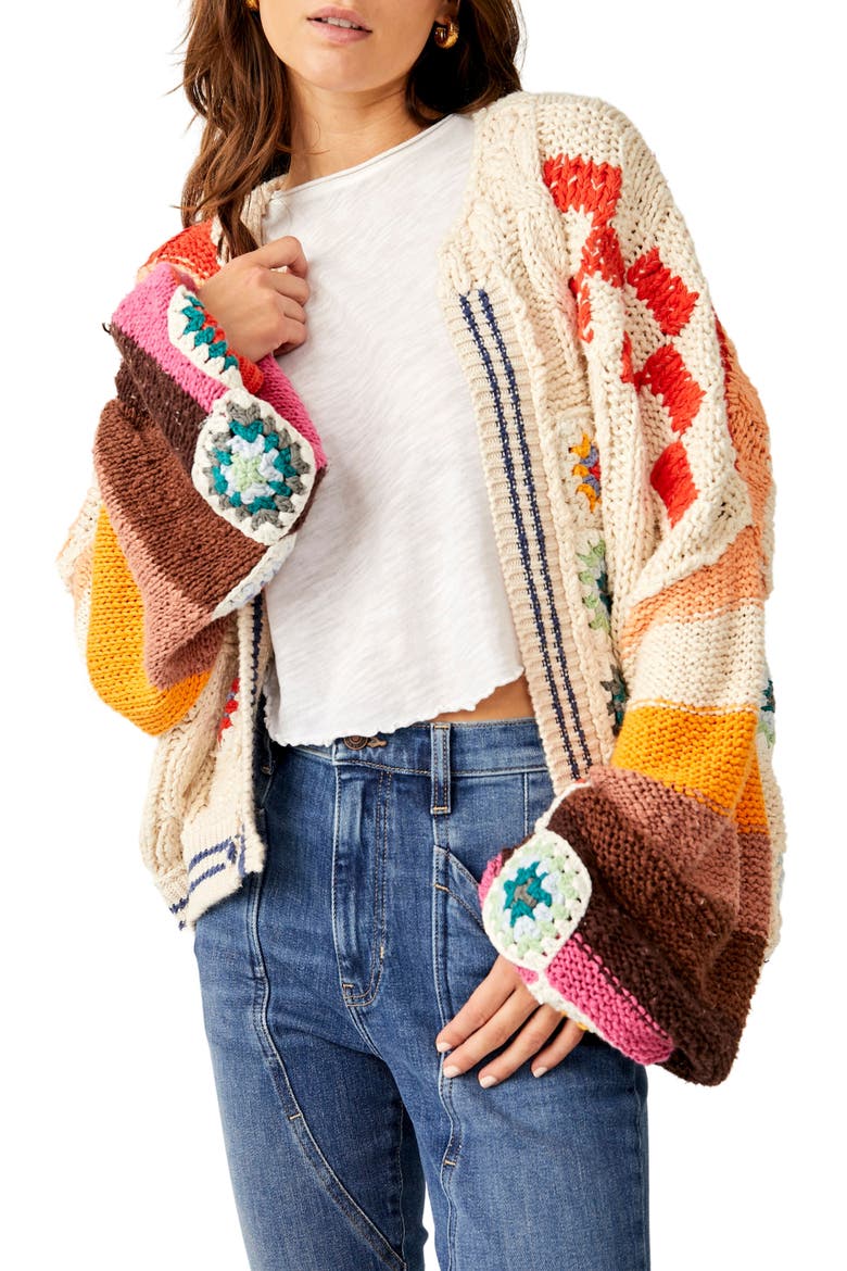 Clear Skies Cardigan, Main, color, CREAM COMBO