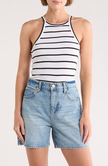 Sanctuary Rib Racerback Tank Top In White