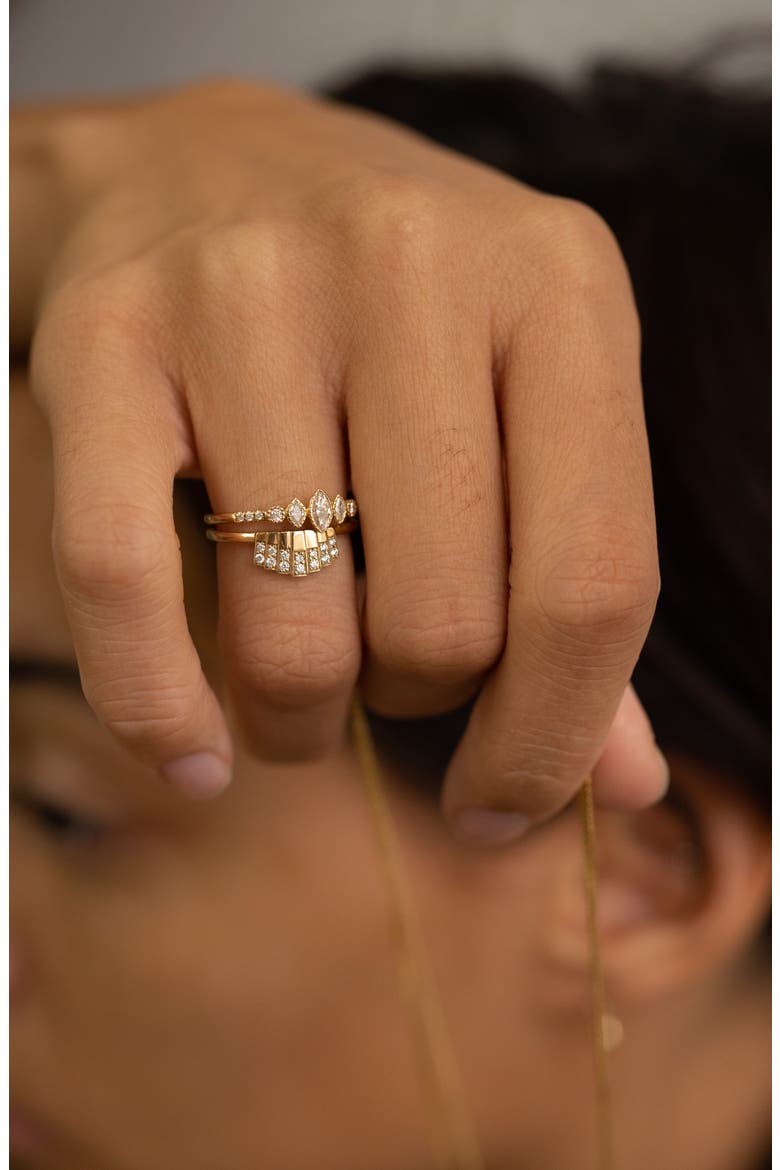 Diamond Fan Ring, Alternate, color, YELLOW GOLD/ DIAMOND