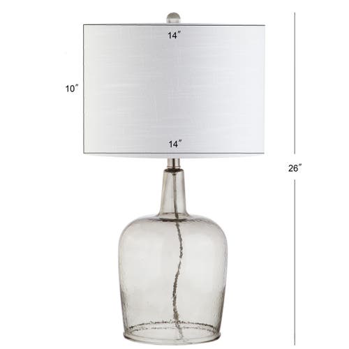 Jonathan Y Augustine Glass Led Table Lamp In Smoke Gray