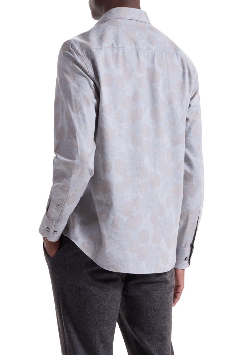 Axel Trim Fit Floral Cotton Button-Up Shirt, Alternate, color, PLATINUM